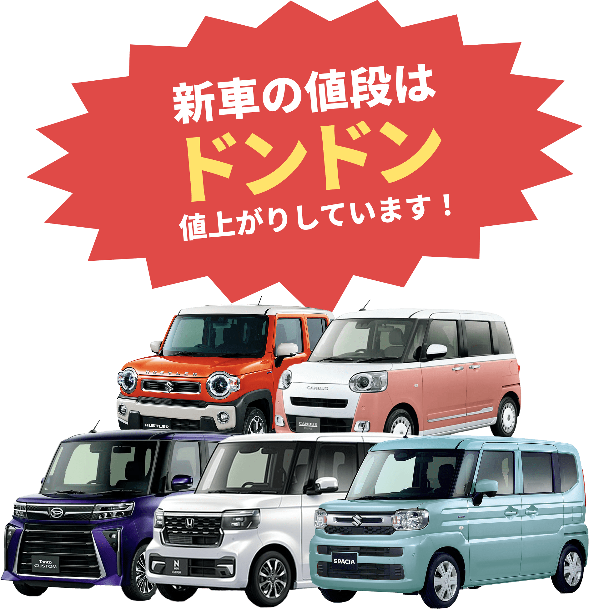 新車の値段はドンドン値上がりしています